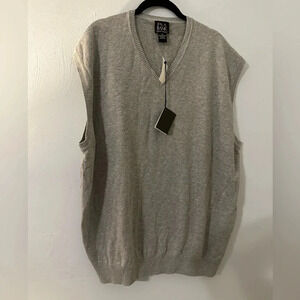 Jos. A. Bank V-Neck Sweater Vest Size XXL Gray Pullover NWT
